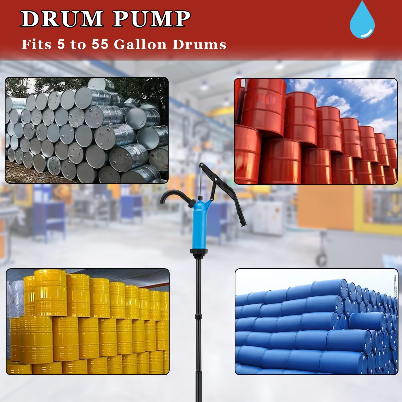 55 Gallon Drum Pump Lever Action Barrel Pump Plastic