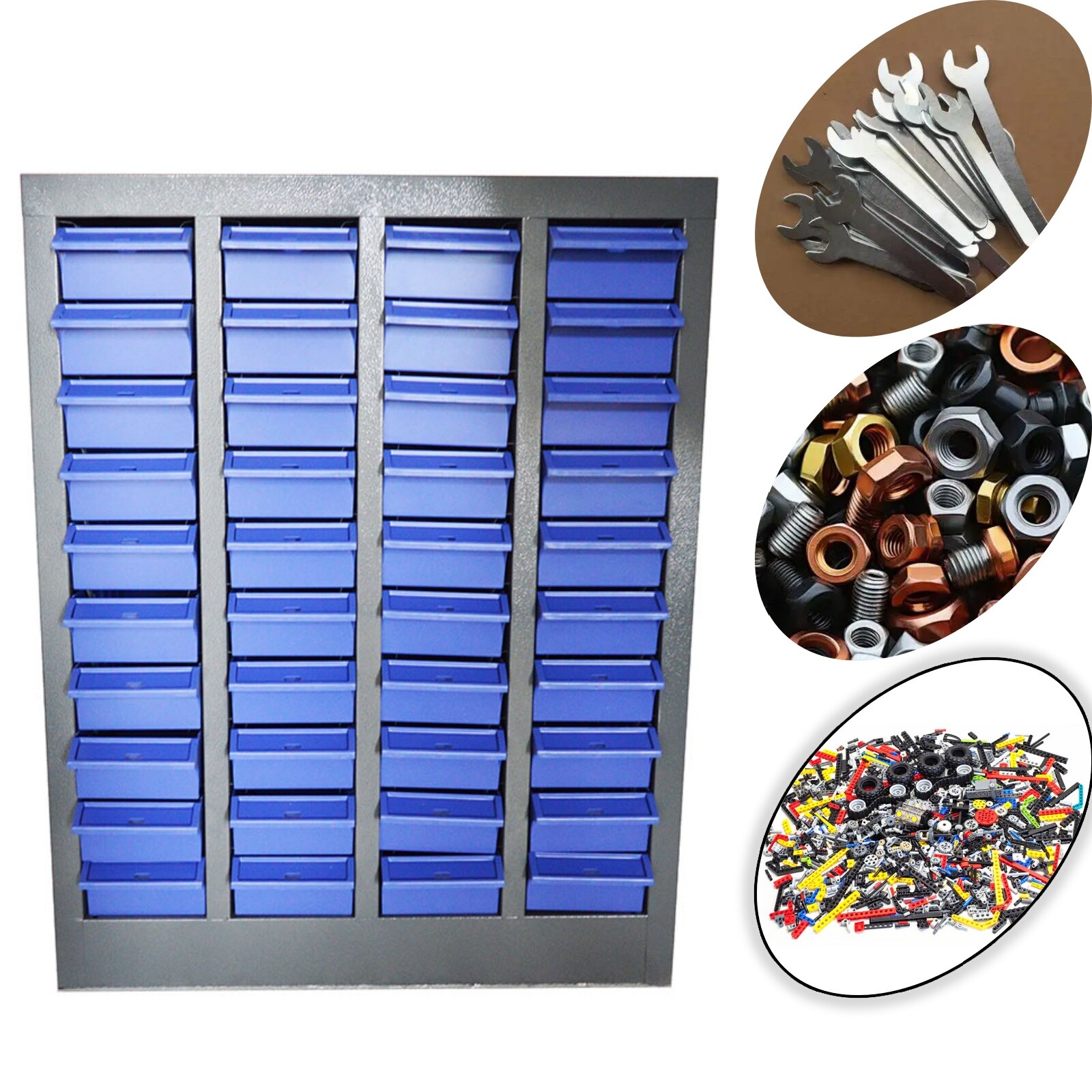 Hardware Parts Cabinet with 40 Drawer Workshop Screw/Nut Storage Drawer Cabinet