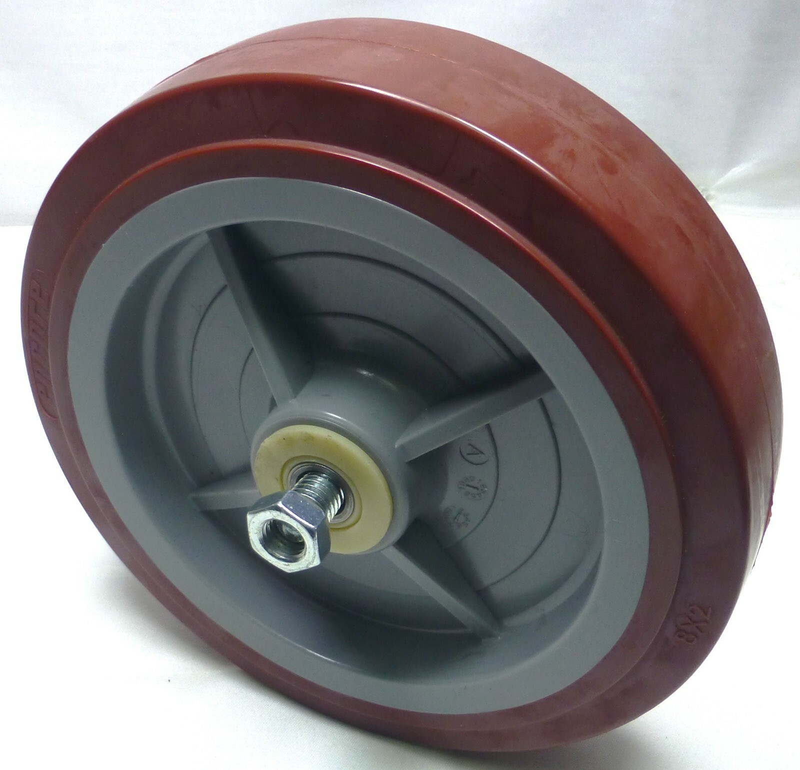 Two (2) 8" x 2" Thermoplastic Caster Wheels 600 lbs Cap.