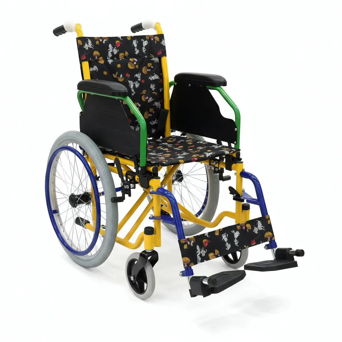 CXYTX Pediatric Wheelchair 14in Folding Kids Manual Chair w/ Seat Belt Footrests