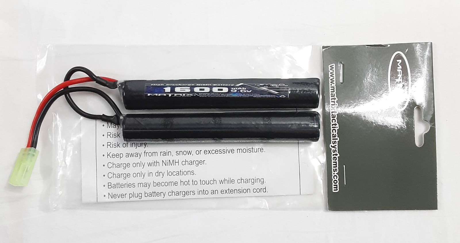 New, 1600mAh 9.6V MATRIX NiMH Butterfly Battery w/Small Tamiya Connector Airsoft