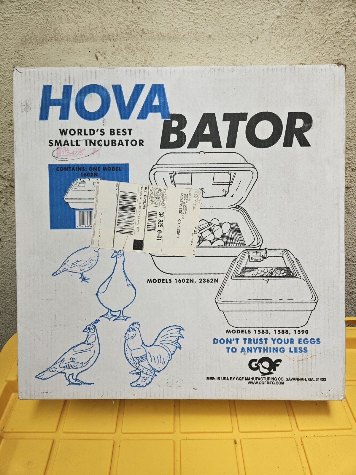 Hova Bator World's Best Small Egg Incubator, Model  1602N Unused In Box