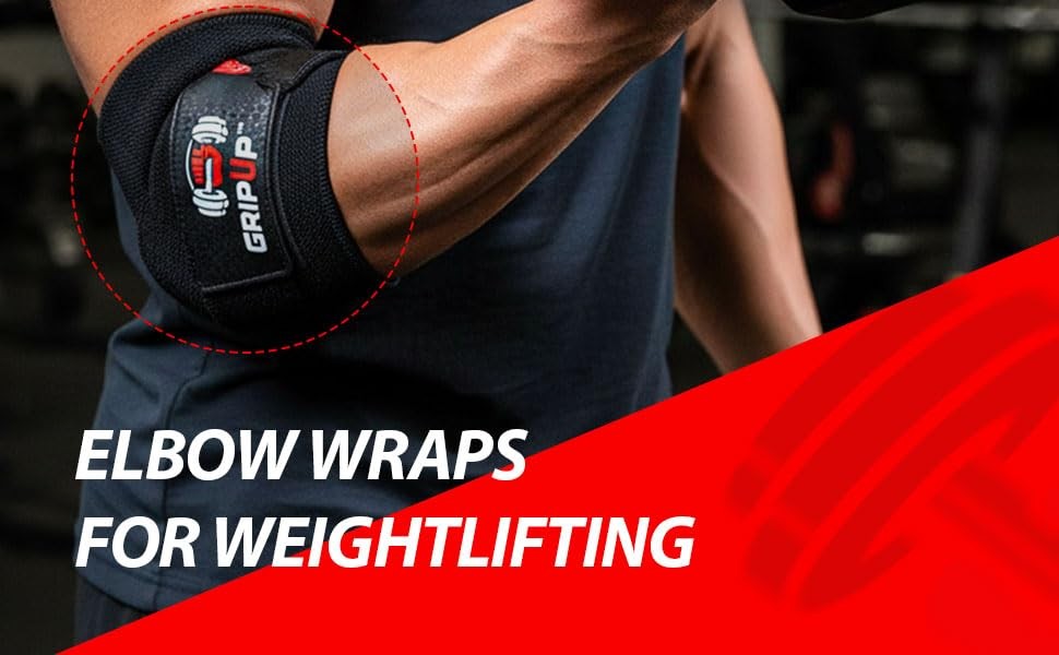 Fitness Elbow Wraps Weightlifting (Pair) 39” Adjustable Brace Joint Support P...