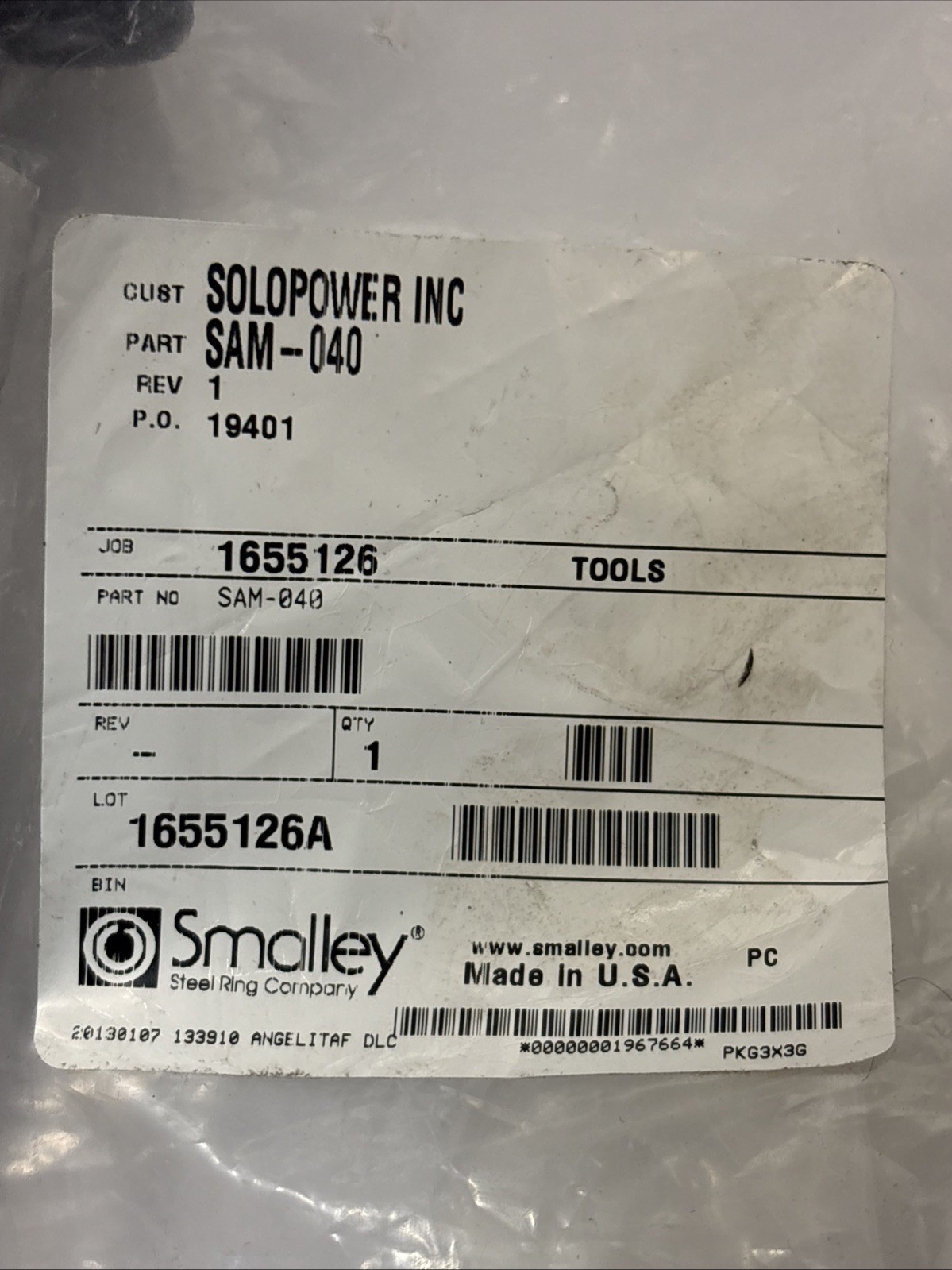 Smalley SAM-0040-P / SAM-040 Retaining Ring Tool