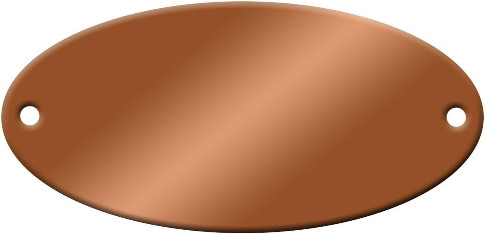 Stamping Blanks, Oval Copper Tags, 2-9/16" w x 1-3/8" h, Two - 3/16" Holes, 10 P