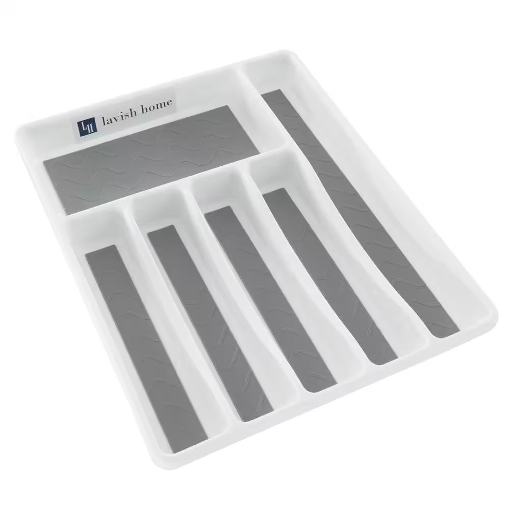 White Durable Plastic Drawer Organizer with 6-Sections