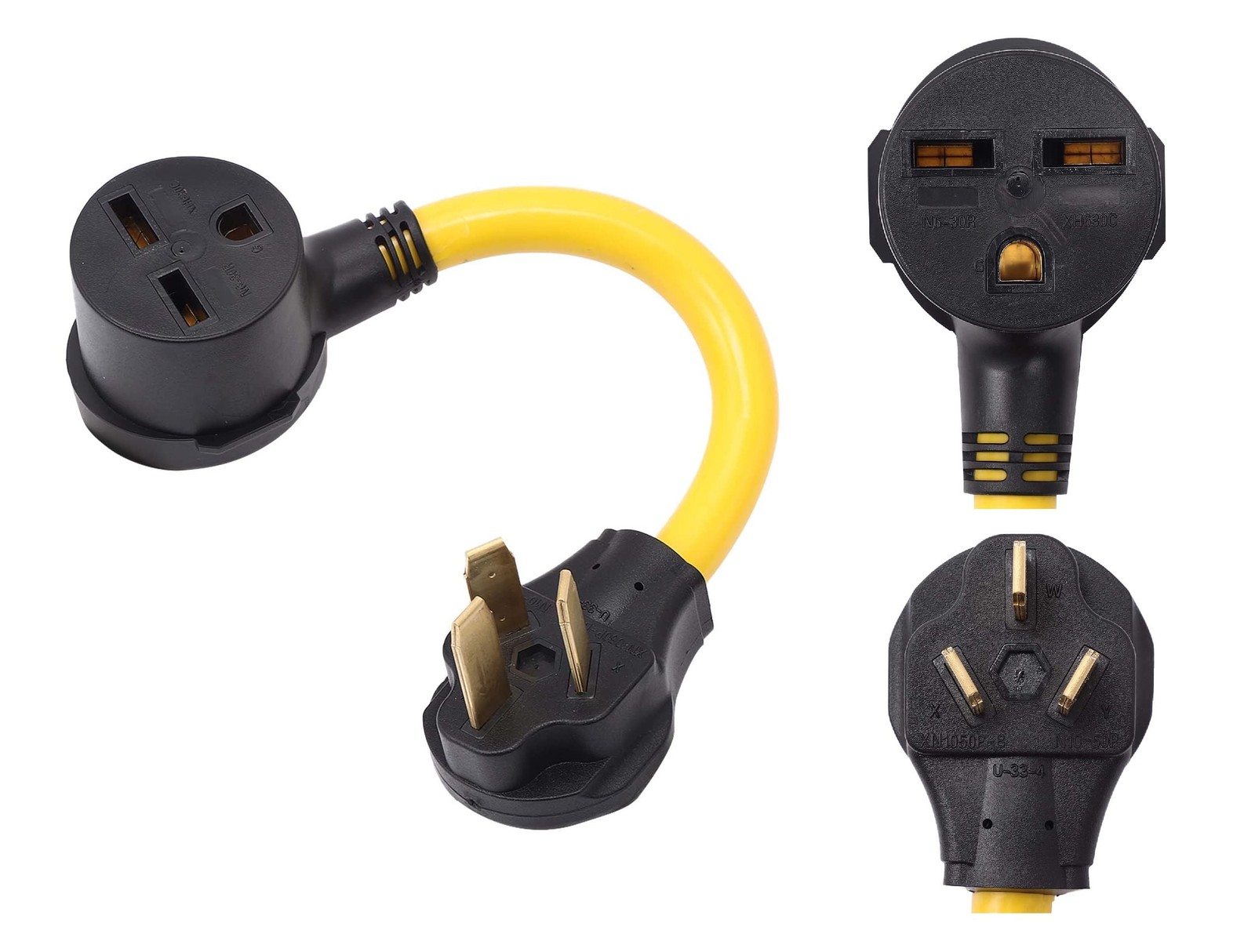 ONETAK NEMA 10-50P to 6-30R 240V 30 Amp 3 Prong Male Plug to 3 Prong Female R...