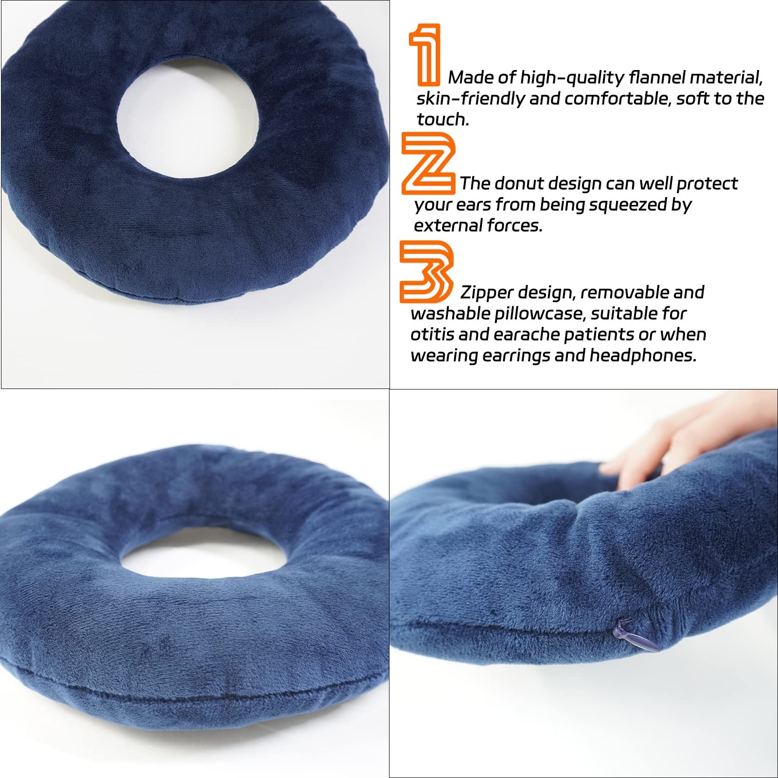 S-SNAIL-OO Ear Piercing Pillow for Side 1 count (pack of 1), Blue