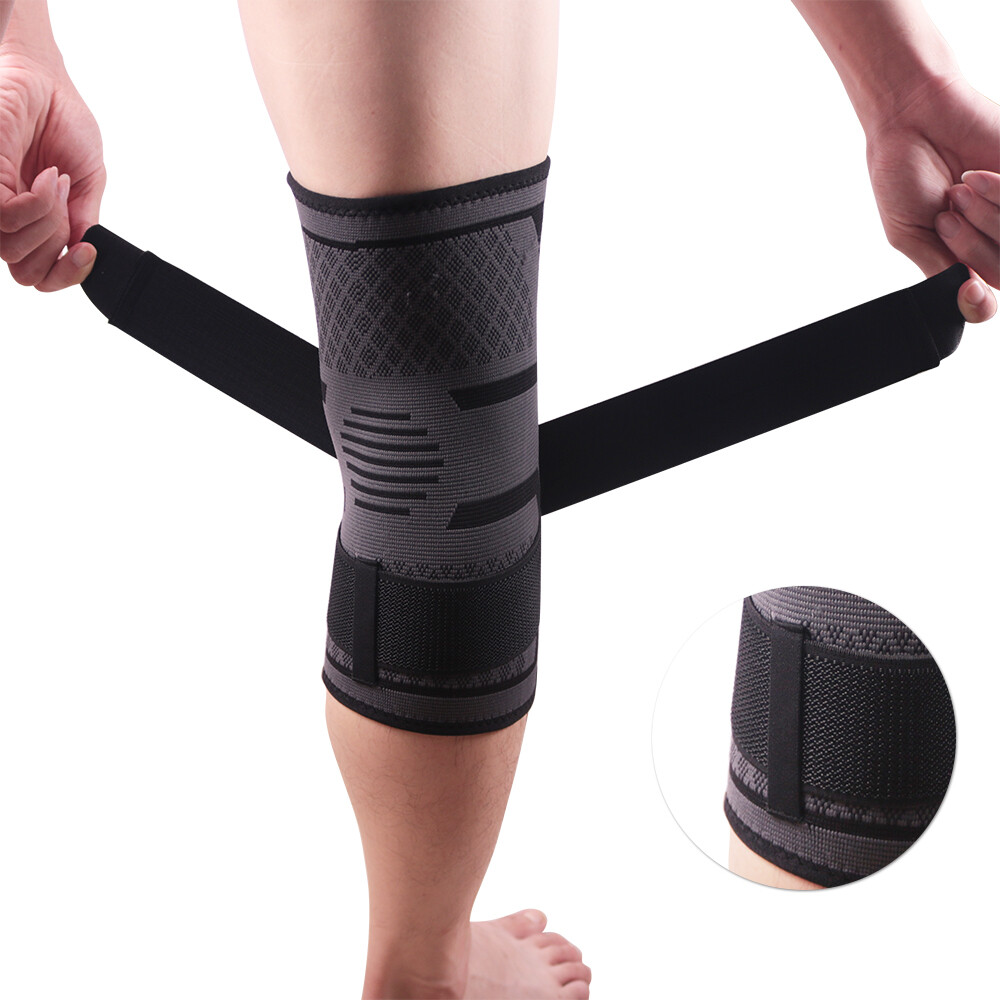 Knee Sleeve With Strap Compression Brace Support Gym Joint Pain Arthritis Relief