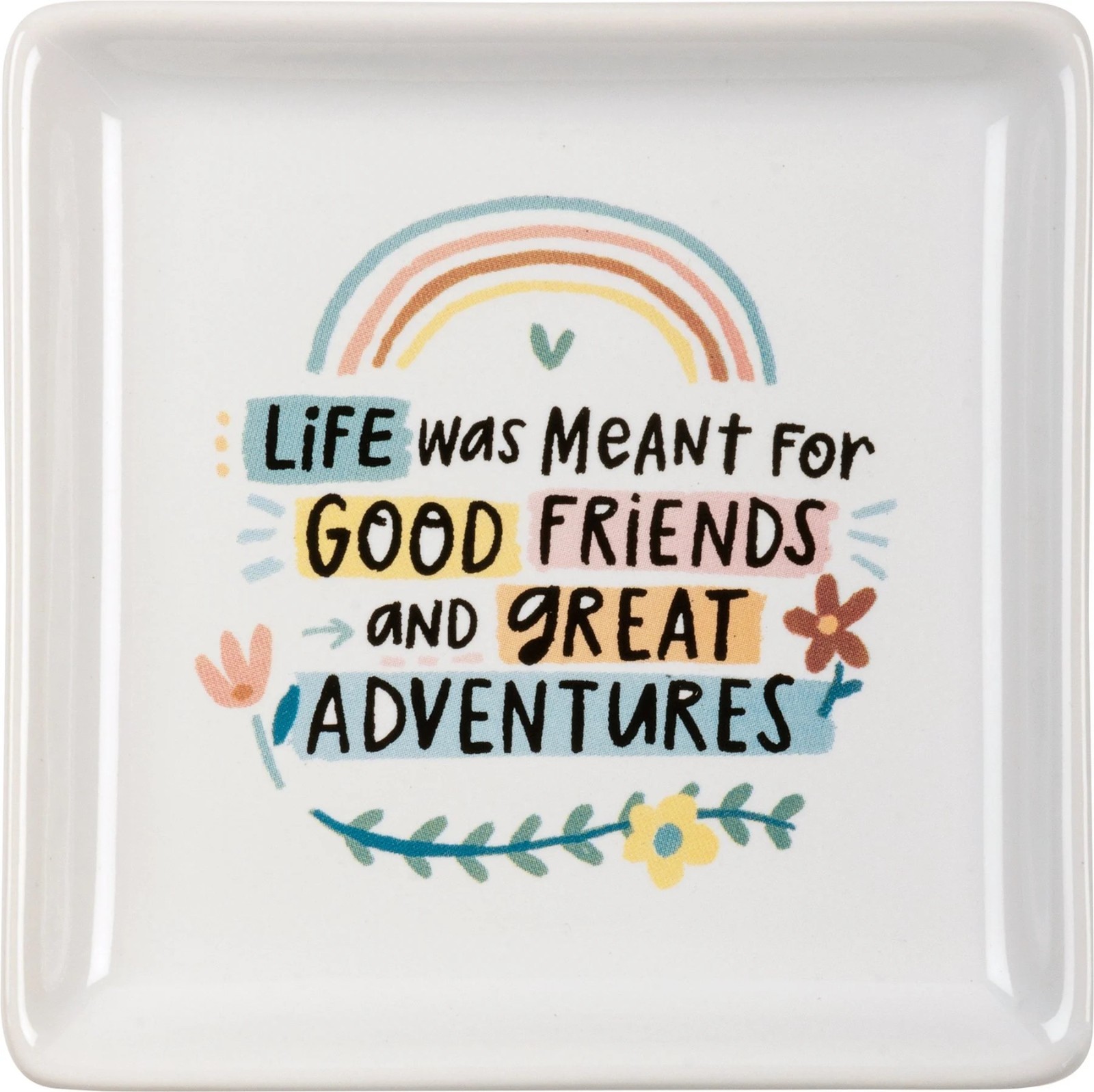 Good Friends and Great Adventures Trinket Tray Vanity Tray 4.5 Inches NEW