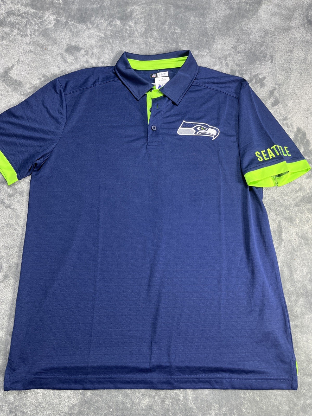 Seattle Seahawks Polo Golf Shirt Mens X-Large Pullover Blue NFL Team Apparel New