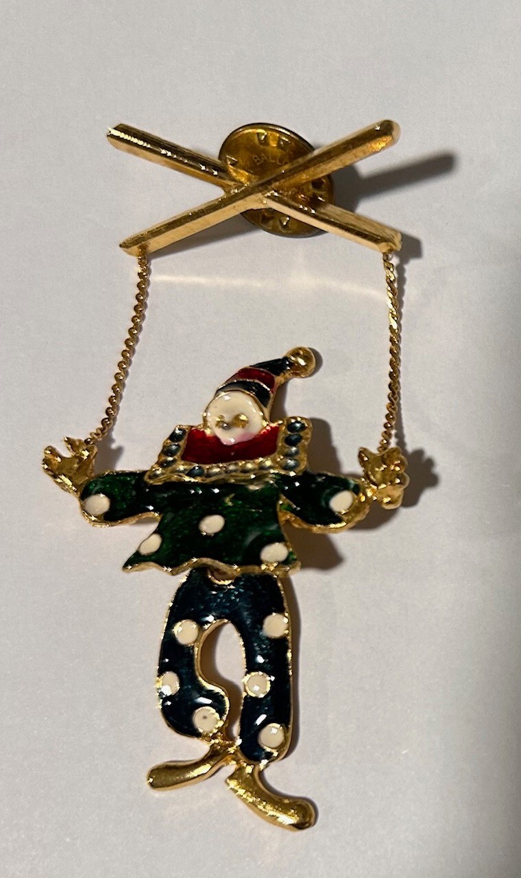 Vintage Christmas Pin: Dancing Clown