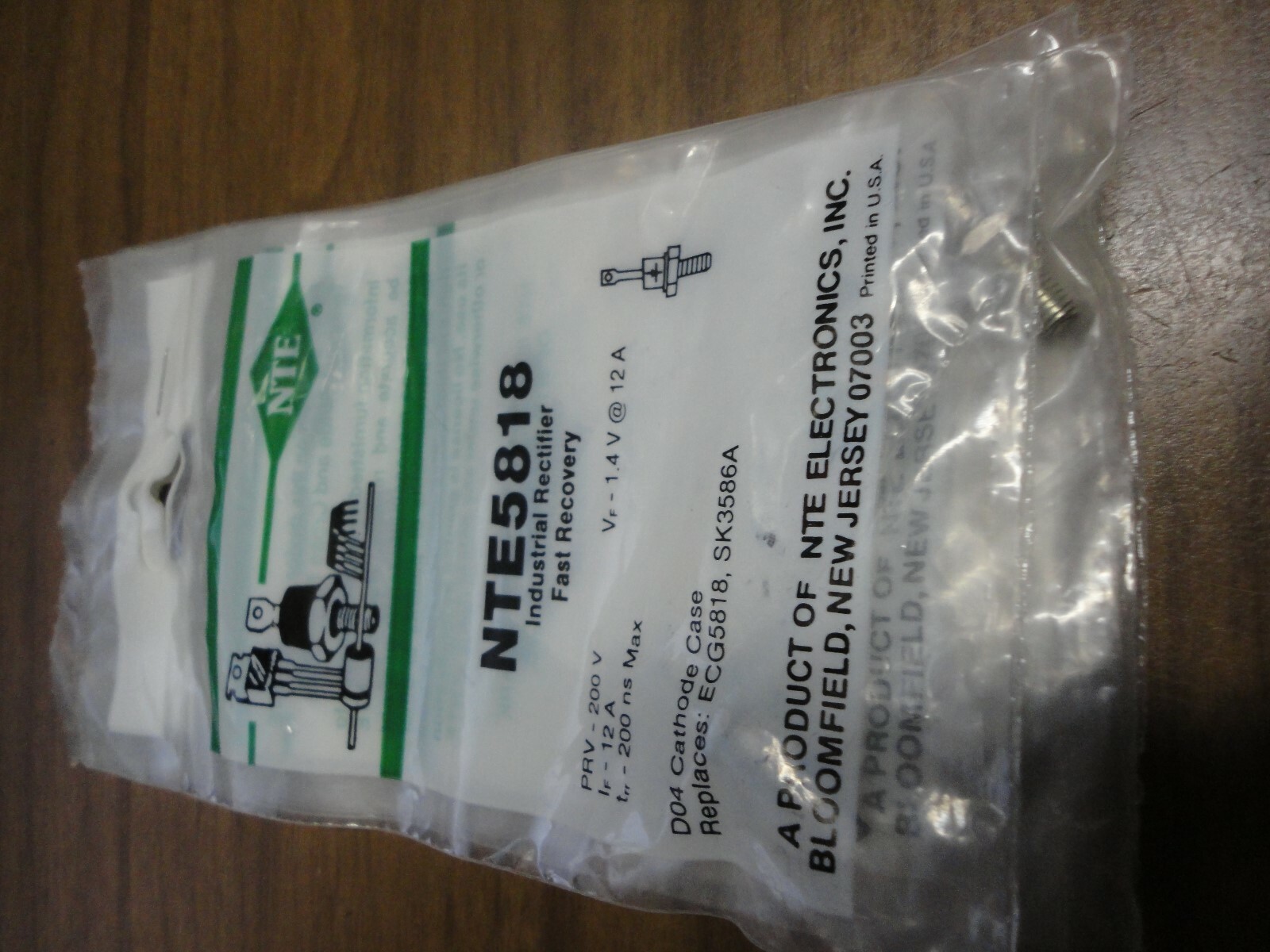 NTE5818 FAST RECOVERY INDUSTRIAL RECTIFIER 200V 12A.  FREE USA SHIPPING
