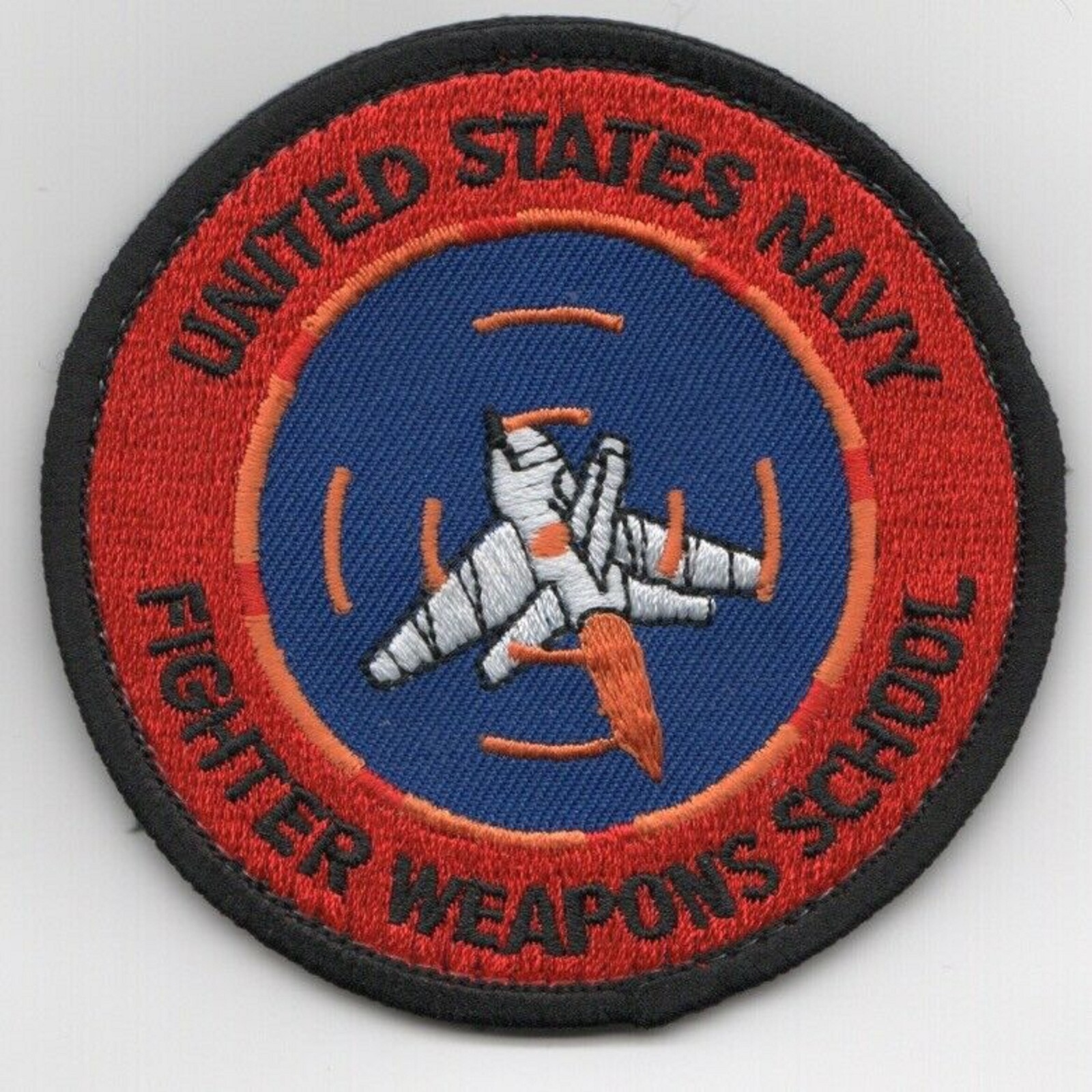 USN NAVY FIGHTER WEAPONS SCHOOL GRADUATE HOOK & LOOP EMBROIDERED JACKET PATCH
