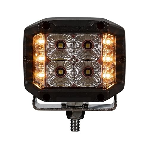 4 Inch Wide LED Flood Light with Strobe - Square Lens