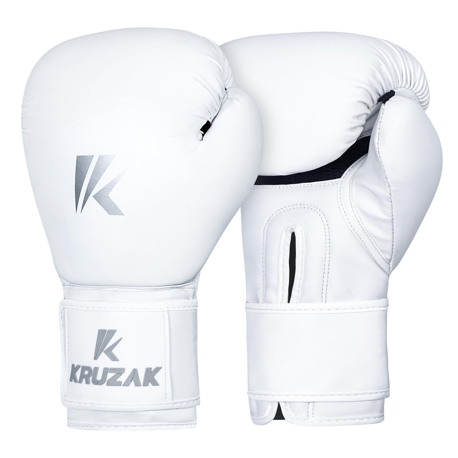 KRUZAK Boxing Gloves for Men and Women, Ideal Kickboxing, 14 oz, White