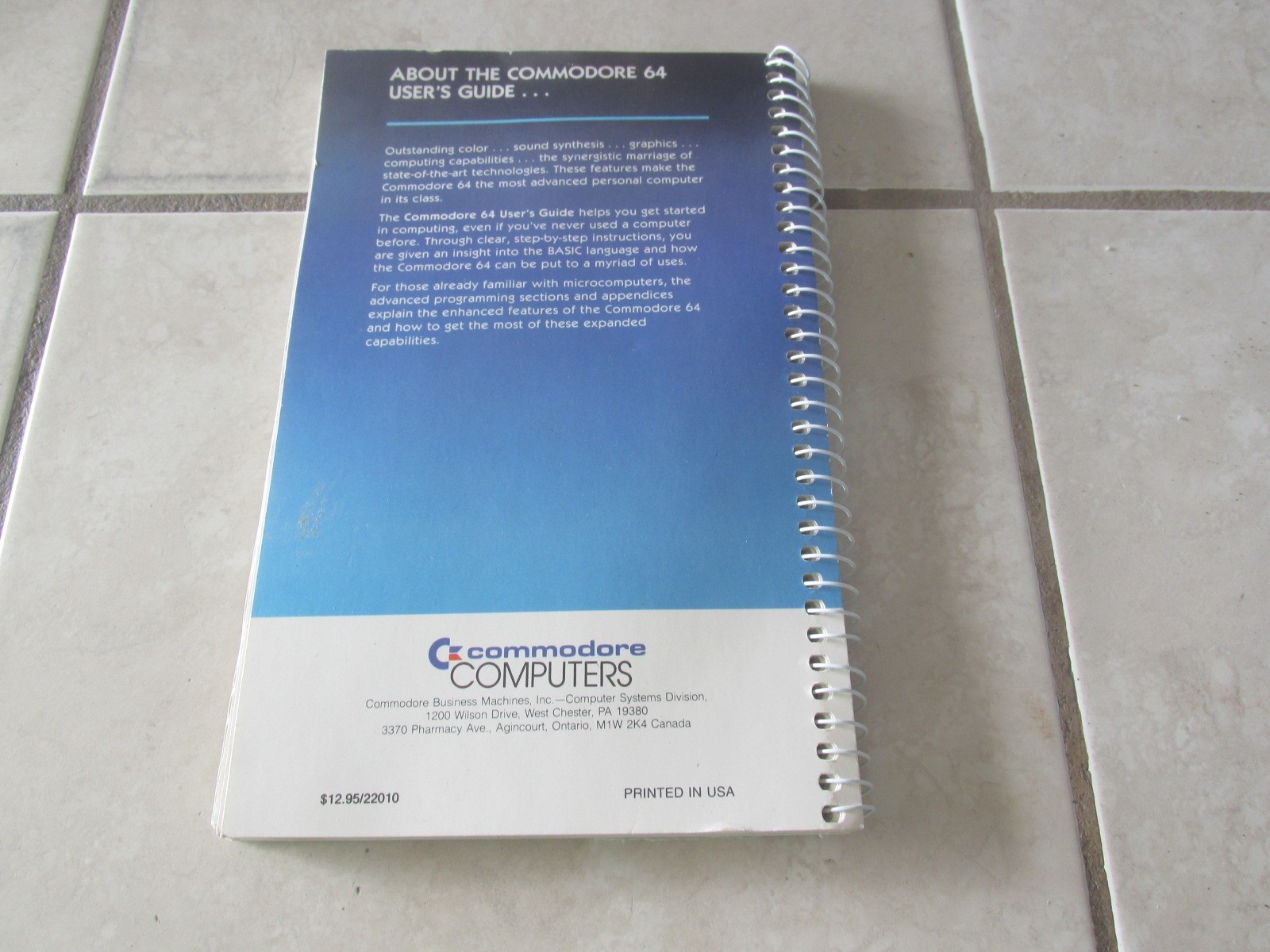 Commodore 64 User's Guide Spiral Bound 1st Edition Eighth Printing 1984 Vintage