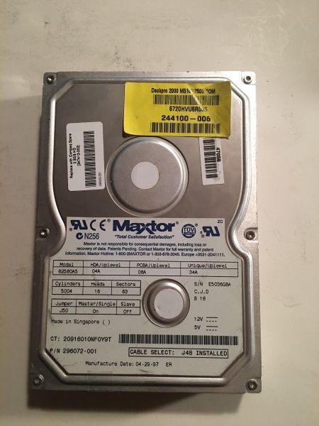 Maxtor 2.5gb hdd, 82580a5 04a 08a 34a (c,j,d) p/n: 296072-001, 247412-002