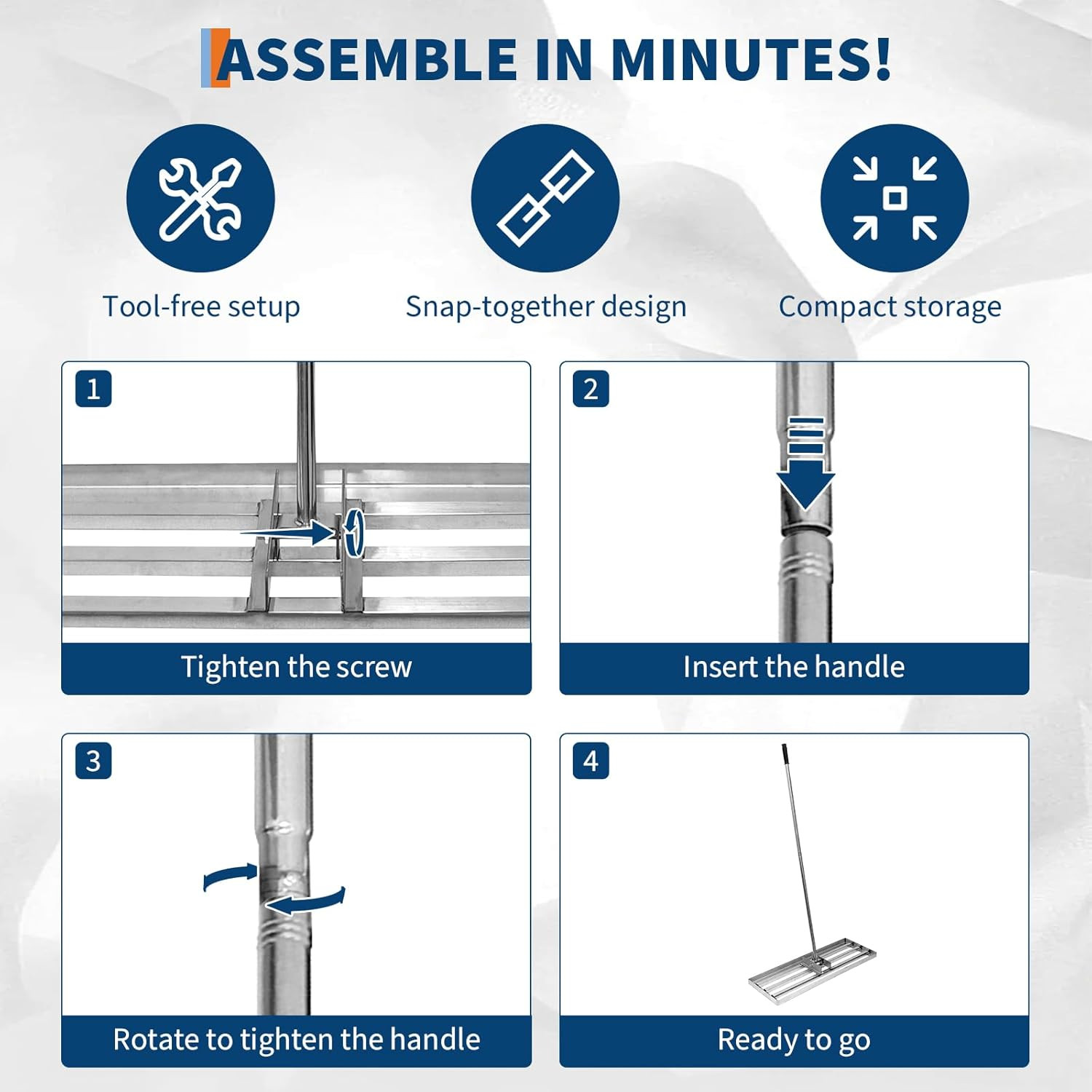 Adjustable Stainless Steel Lawn Leveling Rake for Perfect Yard Care