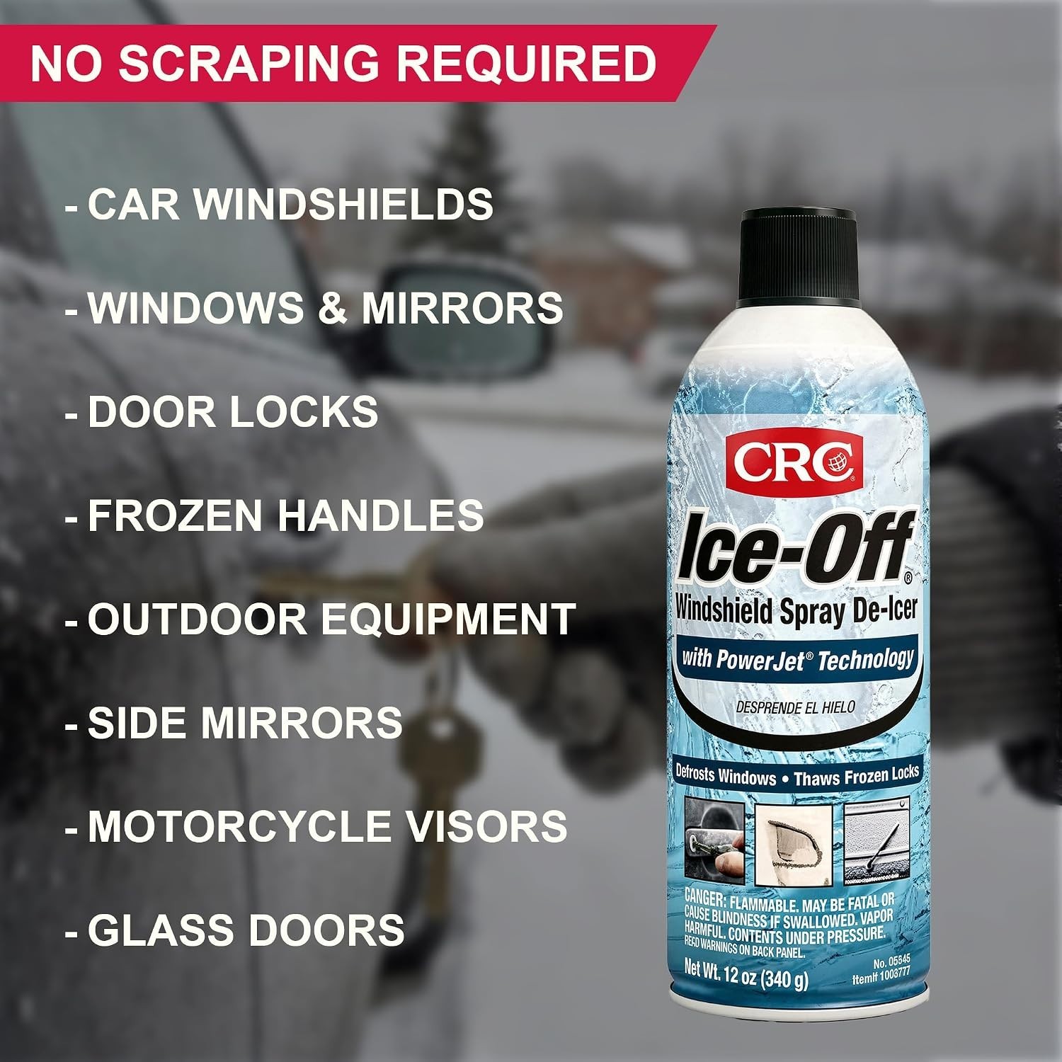 Ice-Off Windshield Spray De-Icer, 12 oz (12 Pack)