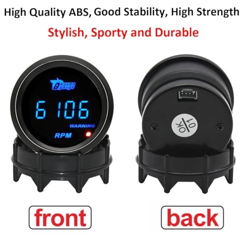 Car Tacho Gauge 12V Auto Tachometer Gauge RPM 2" 52mm Meter Blue Light Tacho