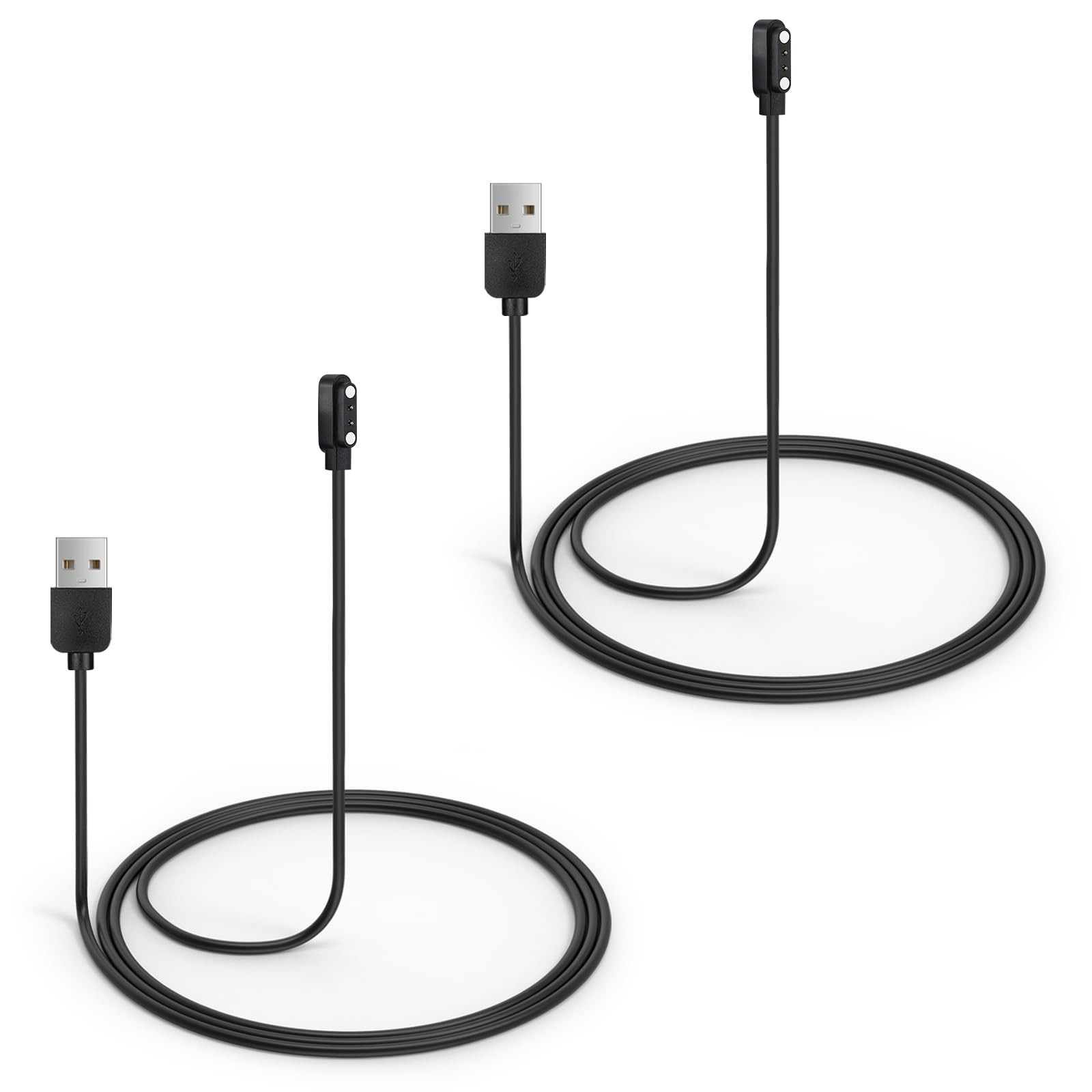 2-Pack Magnetic Charger for DINJOO Dog Bark Collar, USB Charging Cable, Black