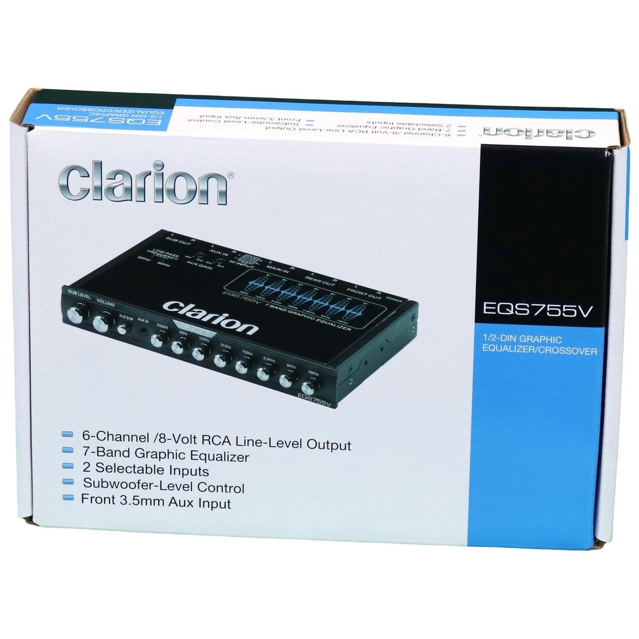 7-Band Car Graphic Equalizer with Front 3.5mm & Rear RCA Inputs