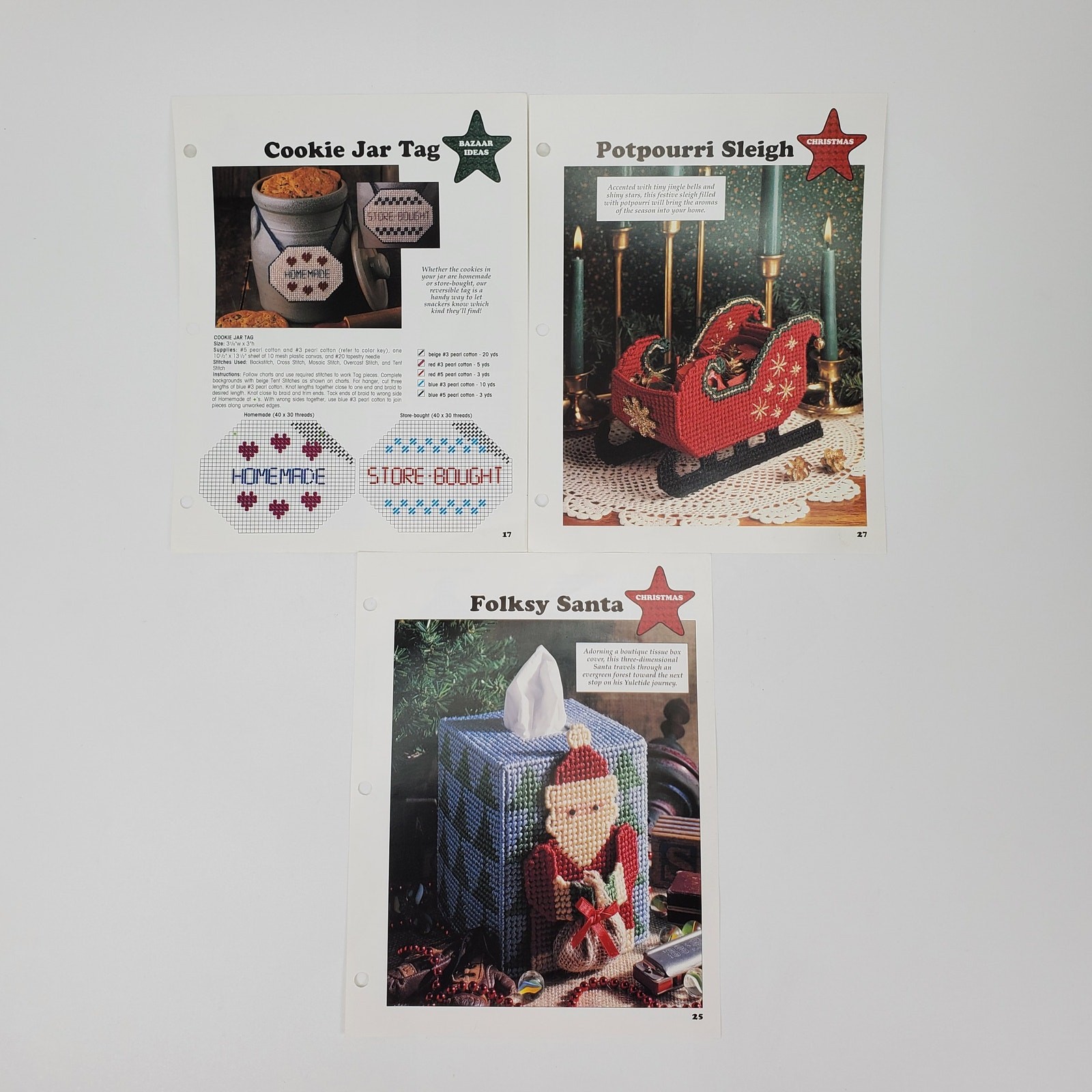 Plastic Canvas All Stars 1995 Leisure Arts 4 Patterns from Patternpak 9
