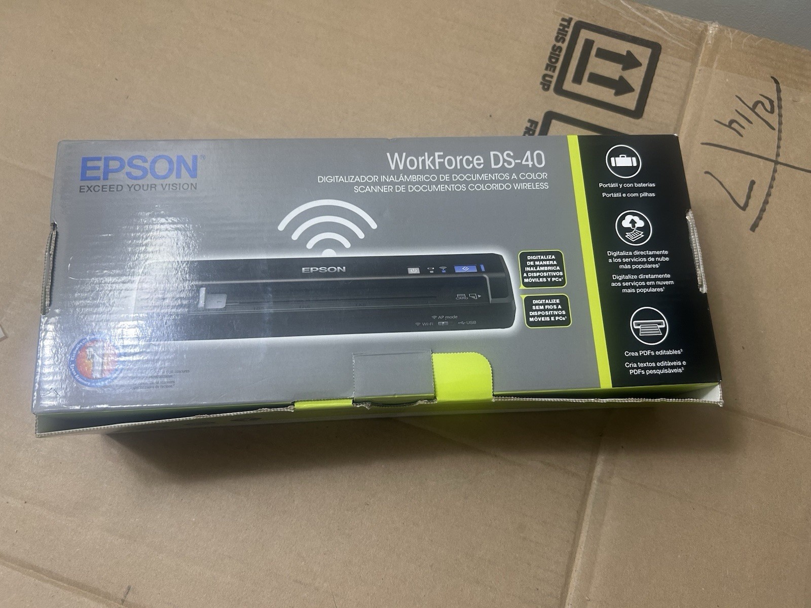 Epson WorkForce ES-60W Wireless Portable Document Scanner