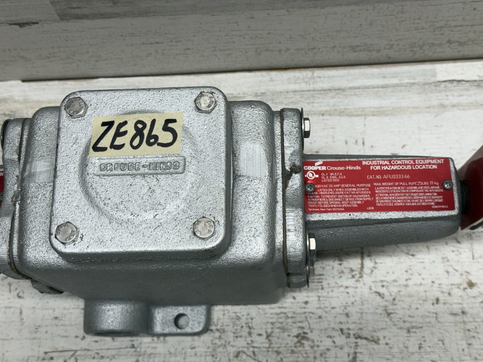 Eaton AFU0333 66 - Crouse-Hinds Conveyer Control Switch New #2