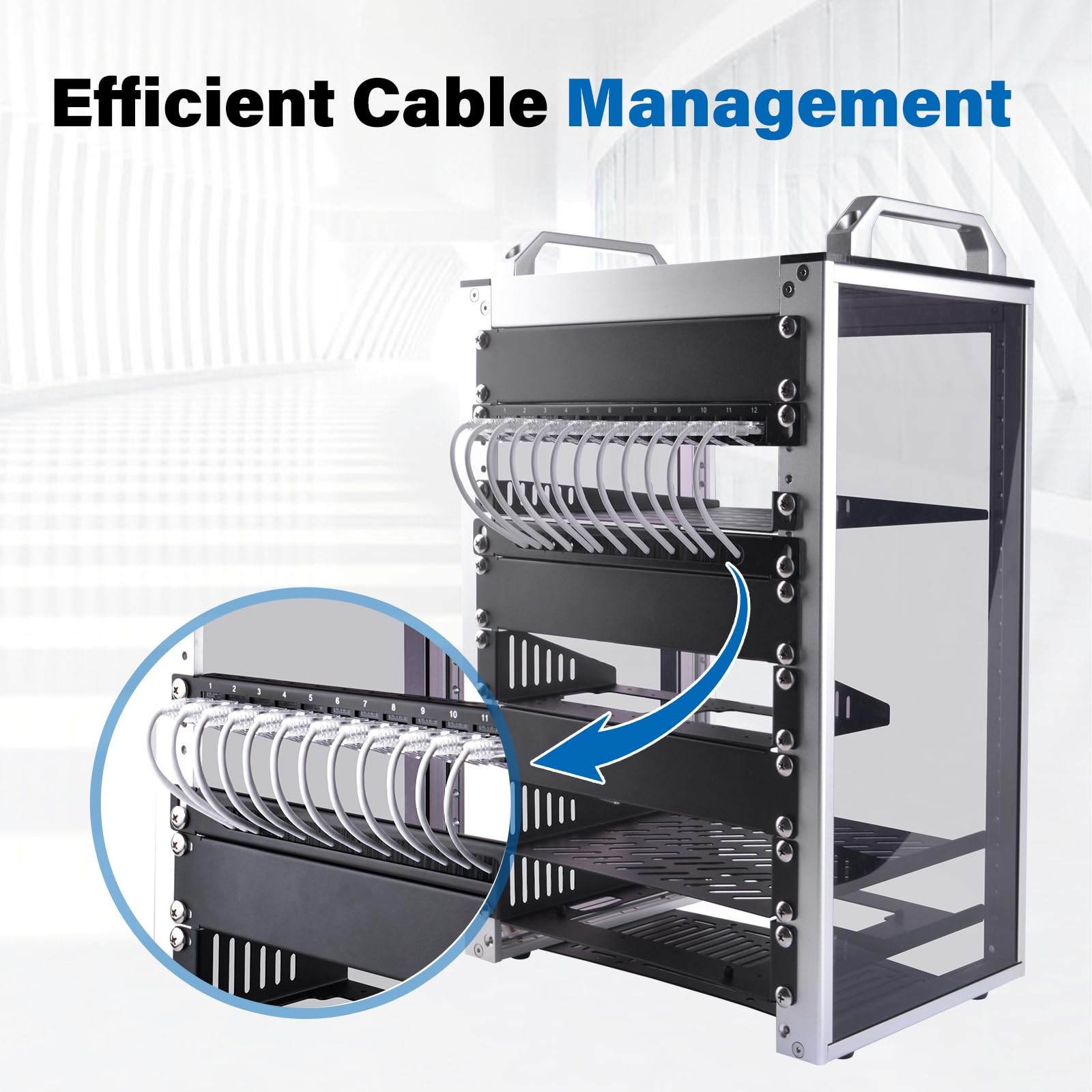 0.5U Brush Cable Manager Rack Mount Management Panel 10 Inch Server DeskPi