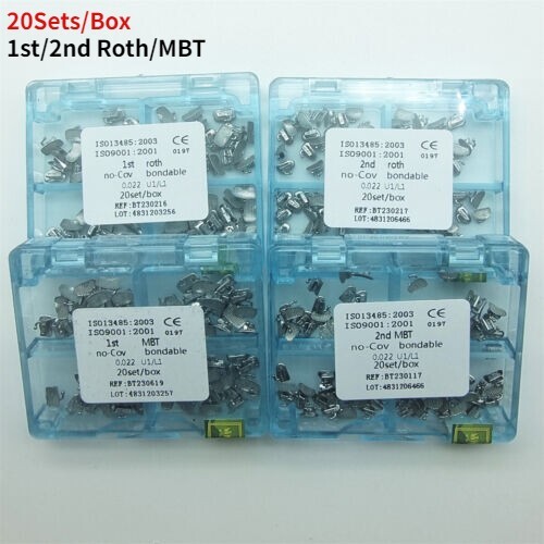 20Sets Dental Orthodontic Buccal Tube 1st 2nd Molar Tube Roth MBT 022 Mesh Base