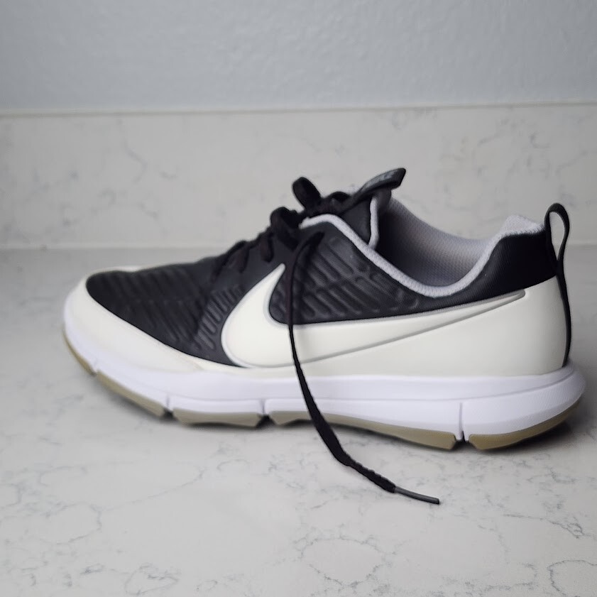 Nike Men's Explorer 2 Golf Shoes 849957-005 Size 7 Black White Metallic Silver