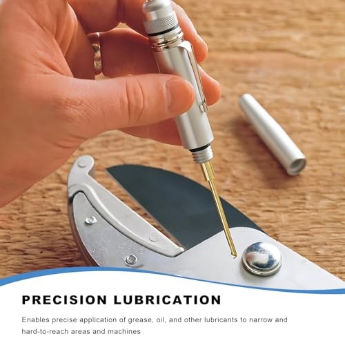 Precision Oiler, Aluminum Precision Oil Pen with Solid Needle & Pocket Clip,