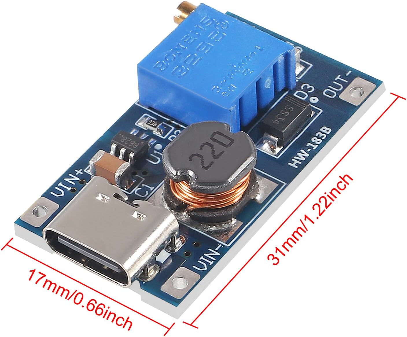 5Pcs Boost Module MT3608 DC-DC Step up Converter 2A Boost Regulator Voltage