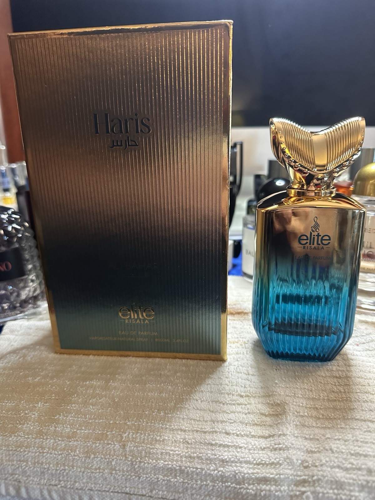 Empty Risala Elite - Haris Al-bahar 3.4 Oz Bottle With Box. No Fragrance