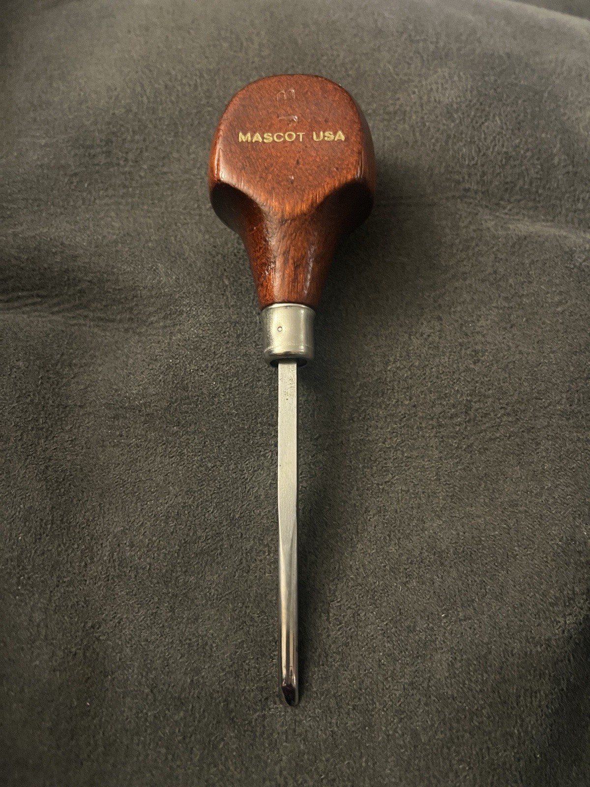RARE Vintage Mascot USA 4.75” Wood Carving Tool With Palm Fitting Wooden Handle