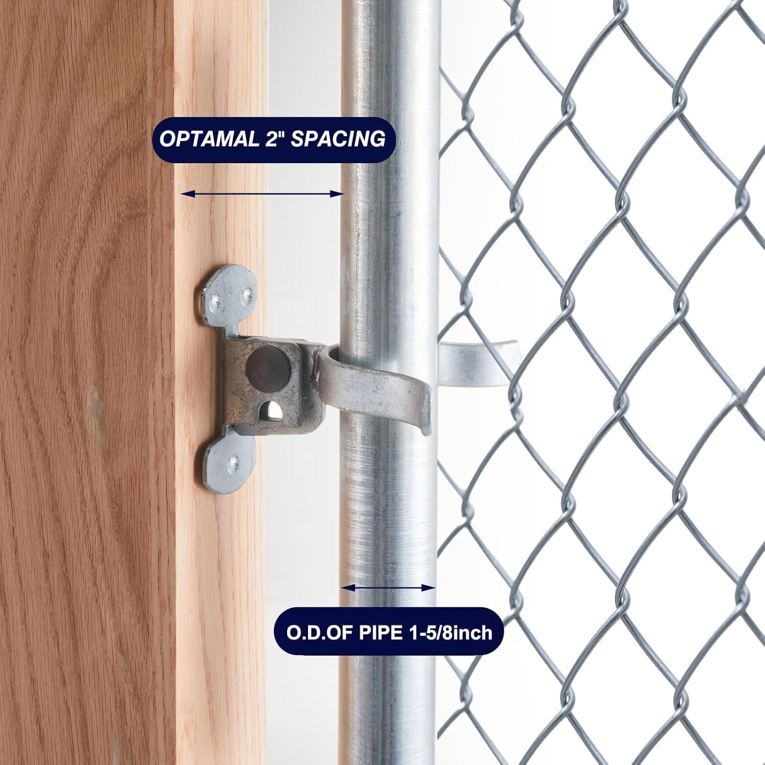 2 Pcs Gate Fork Latch, Suitable for 1-5/8" Fork, Fence Latch Hardware Wall Mount