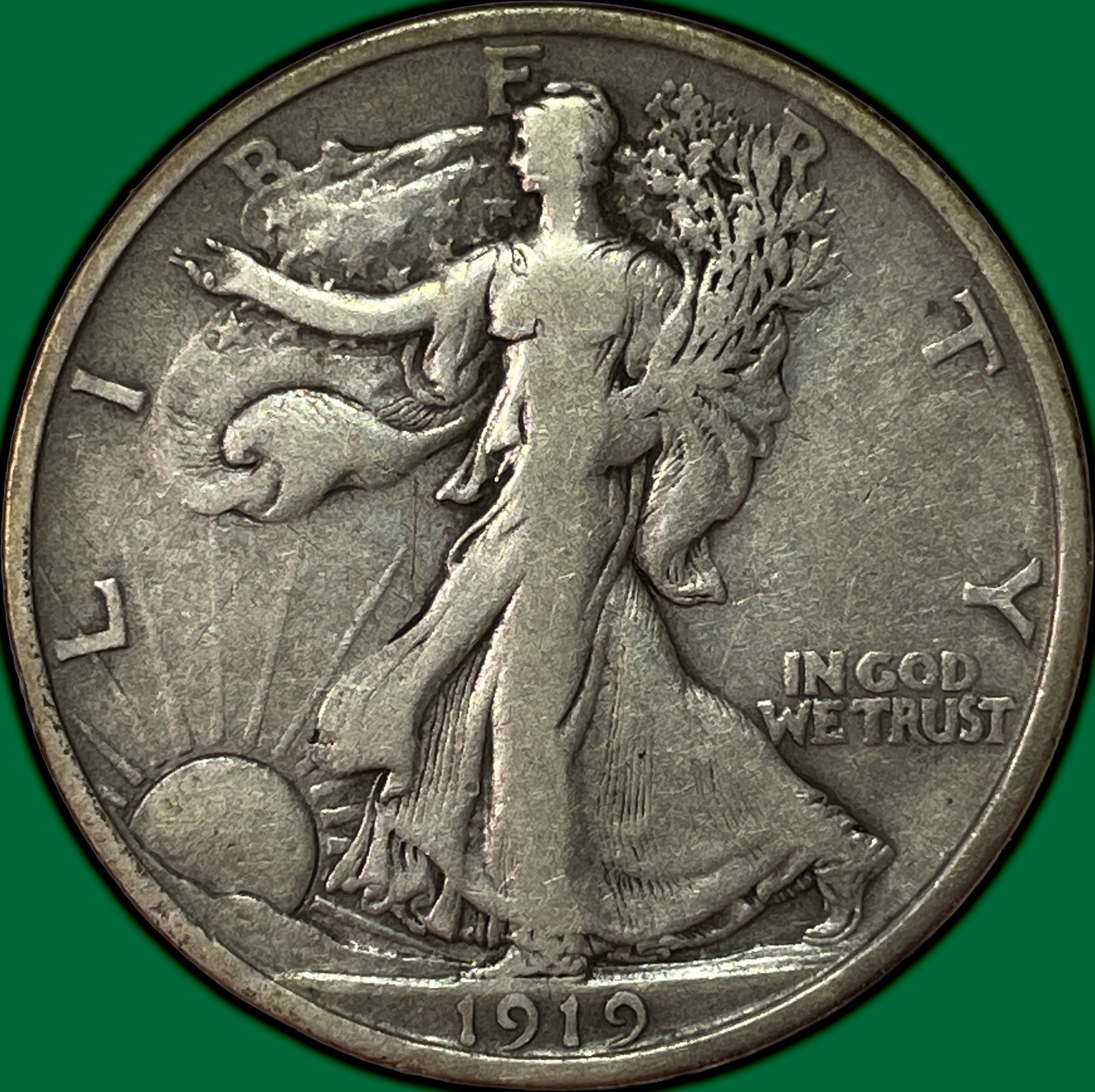 1919-D Walking Liberty Half Dollar Choice Very Fine VF+ Coin #39863