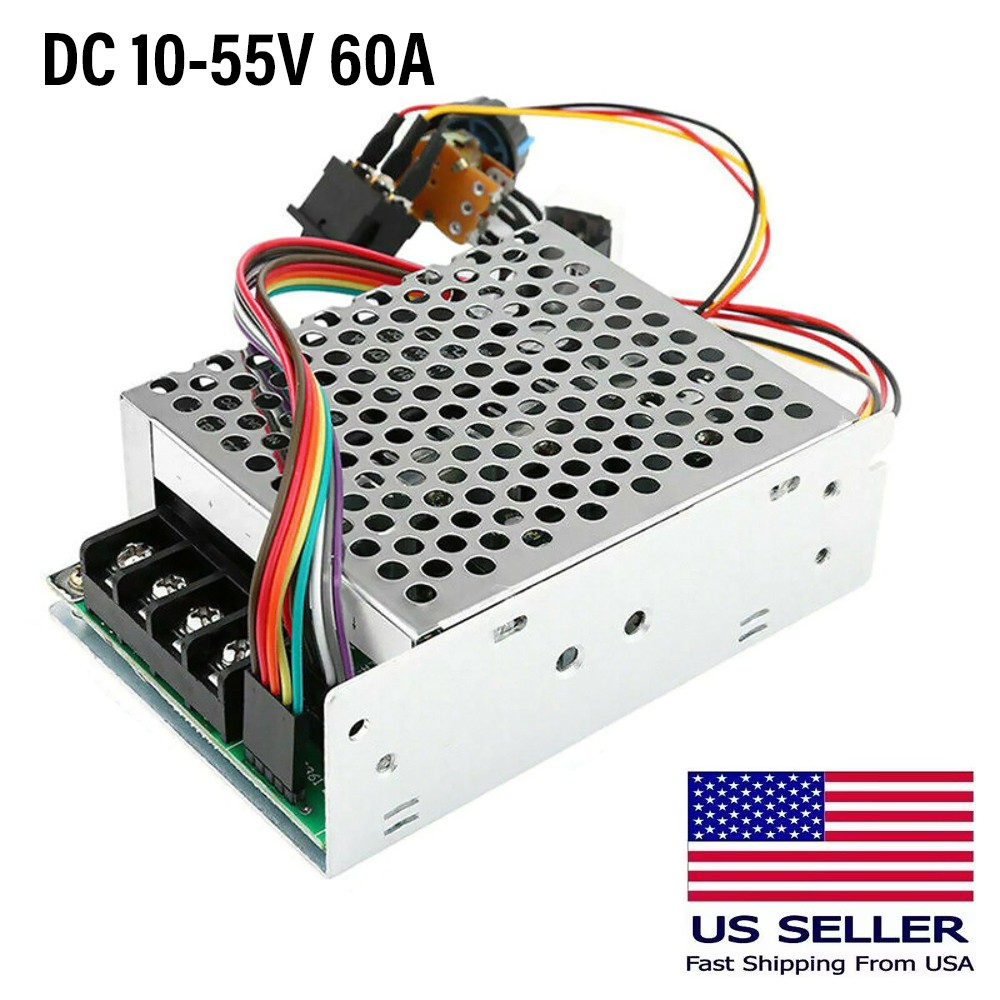 DC 10-55V MAX 60A PWM Motor Speed Controller CW CCW Reversible 12V 24V 36V