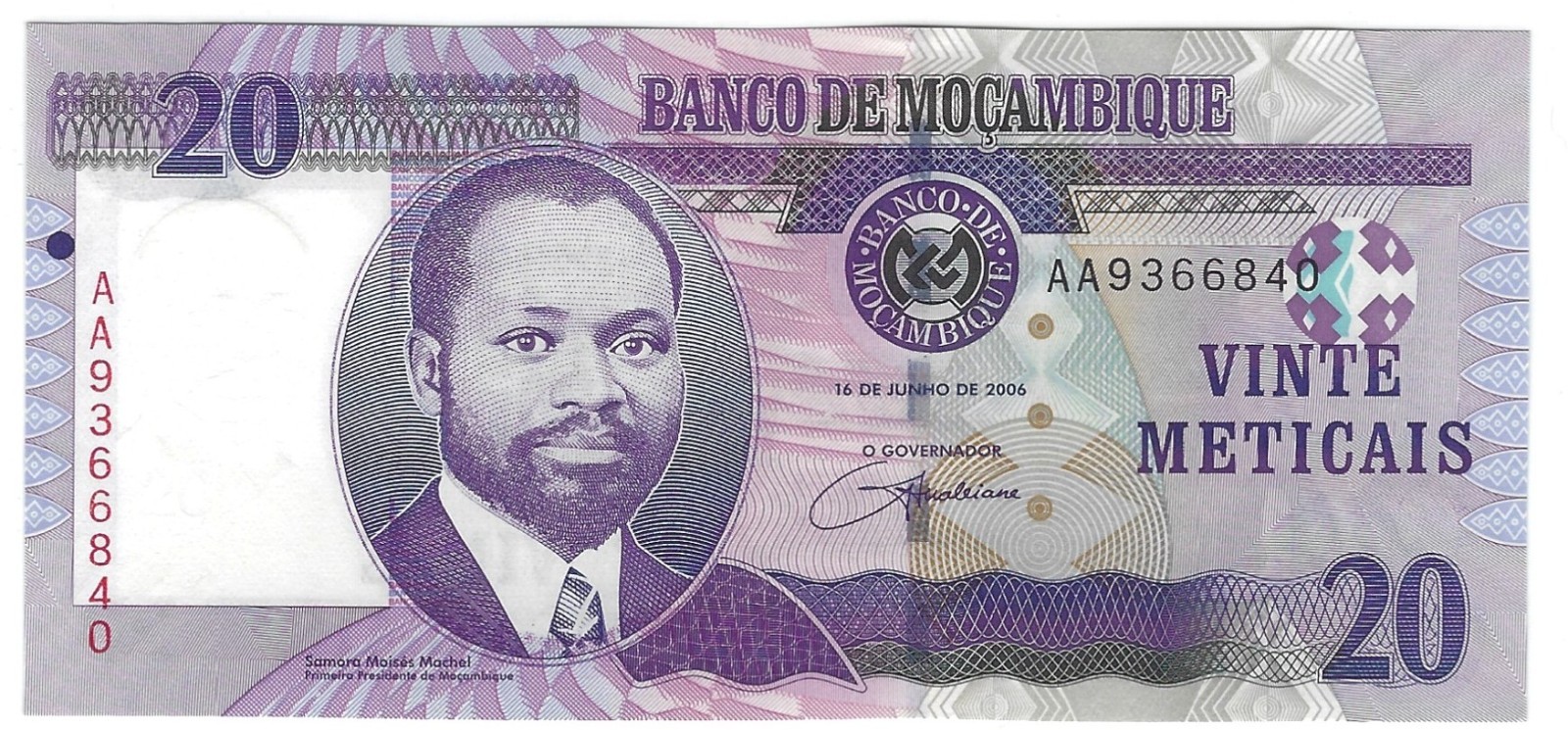 Banknote Mozambique P143 20 Meticais 2006, crisp