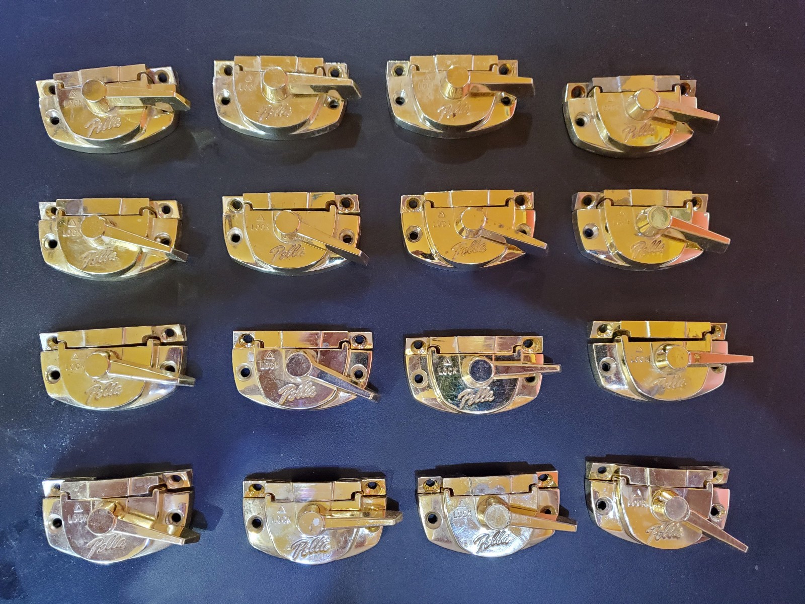 16 Each - Pella Tilt Double-Hung Window Brass Locks - Used