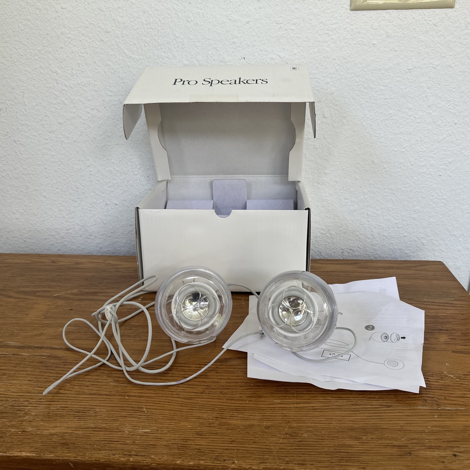 Vintage Apple Imac Pro Speakers Clear Acrylic G4 Computer PC Mac Retro Hardware