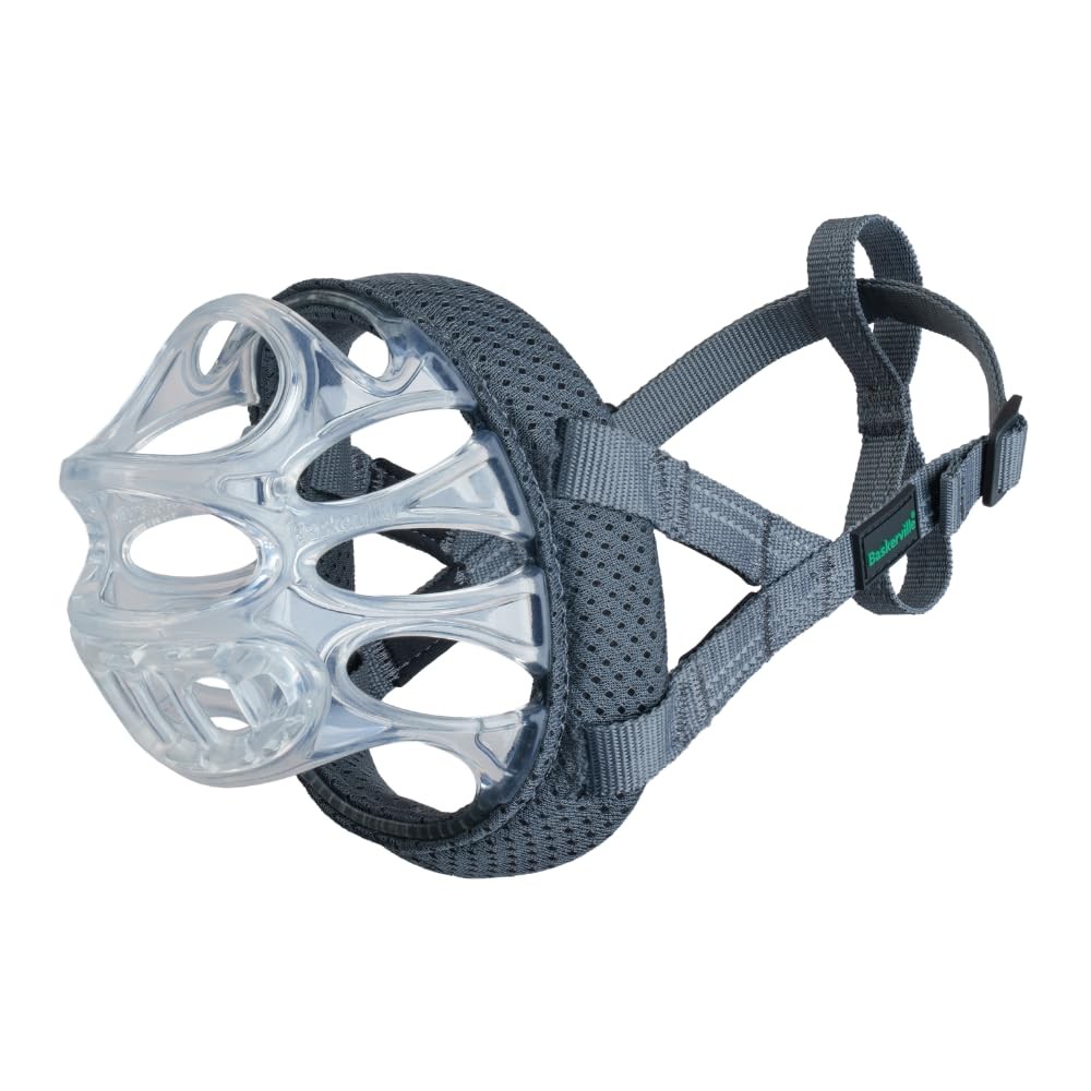 INVISA Basket Dog Muzzle - Patented Humane Design with Facial Visibility, Pad...