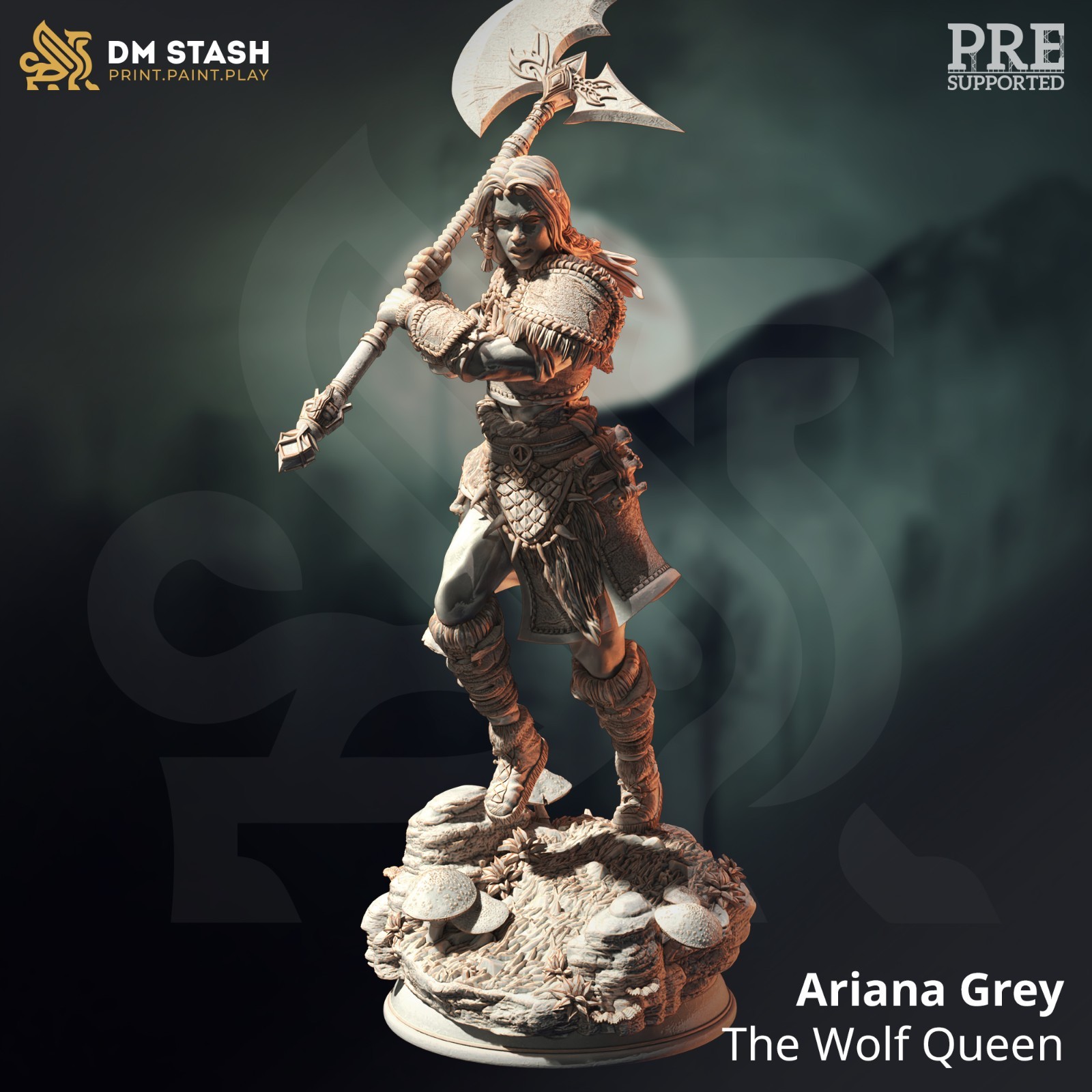 Dungeons & Dragons Human-Form Barbarian Miniature - Ariana - DnD RPG Wargames