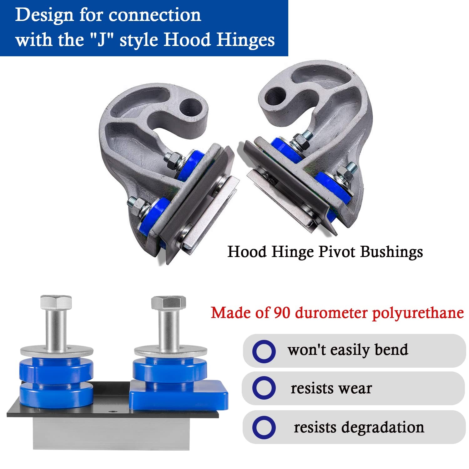 Replacement for Peterbilt 379 Hood Hinge Bolt Bushing Kit 13-04154 13-04164