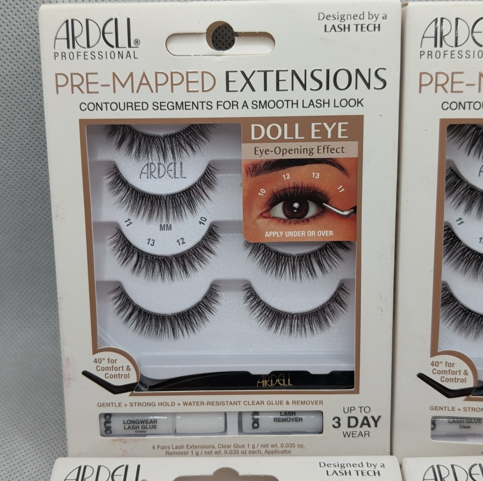 (4) Ardell Pre-Mapped Eyelash Extensions Kits False Lashes Doll Eye