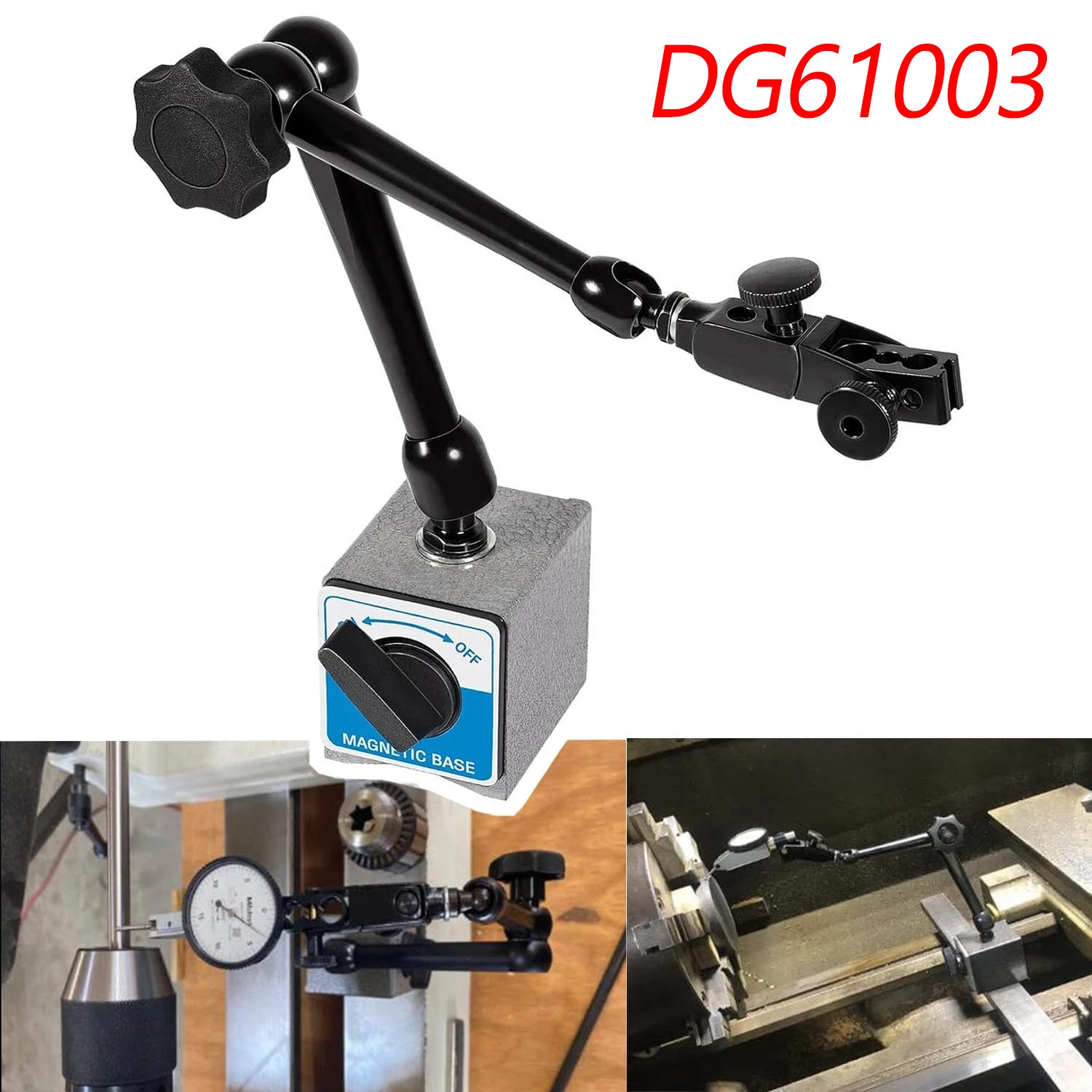 For Noga DG61003 Dial Gage Test Indicator Holder Magnetic Base 176lb Fine Adjust