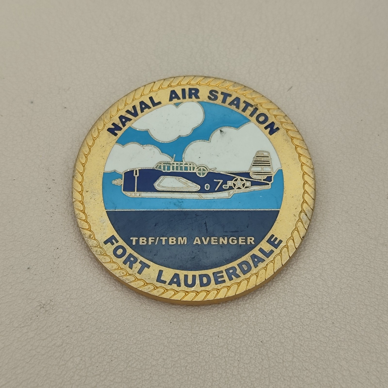 US NAVAL AIR STATION FORT LAUDERDALE TBF/TBM AVENGER Challenge Coin