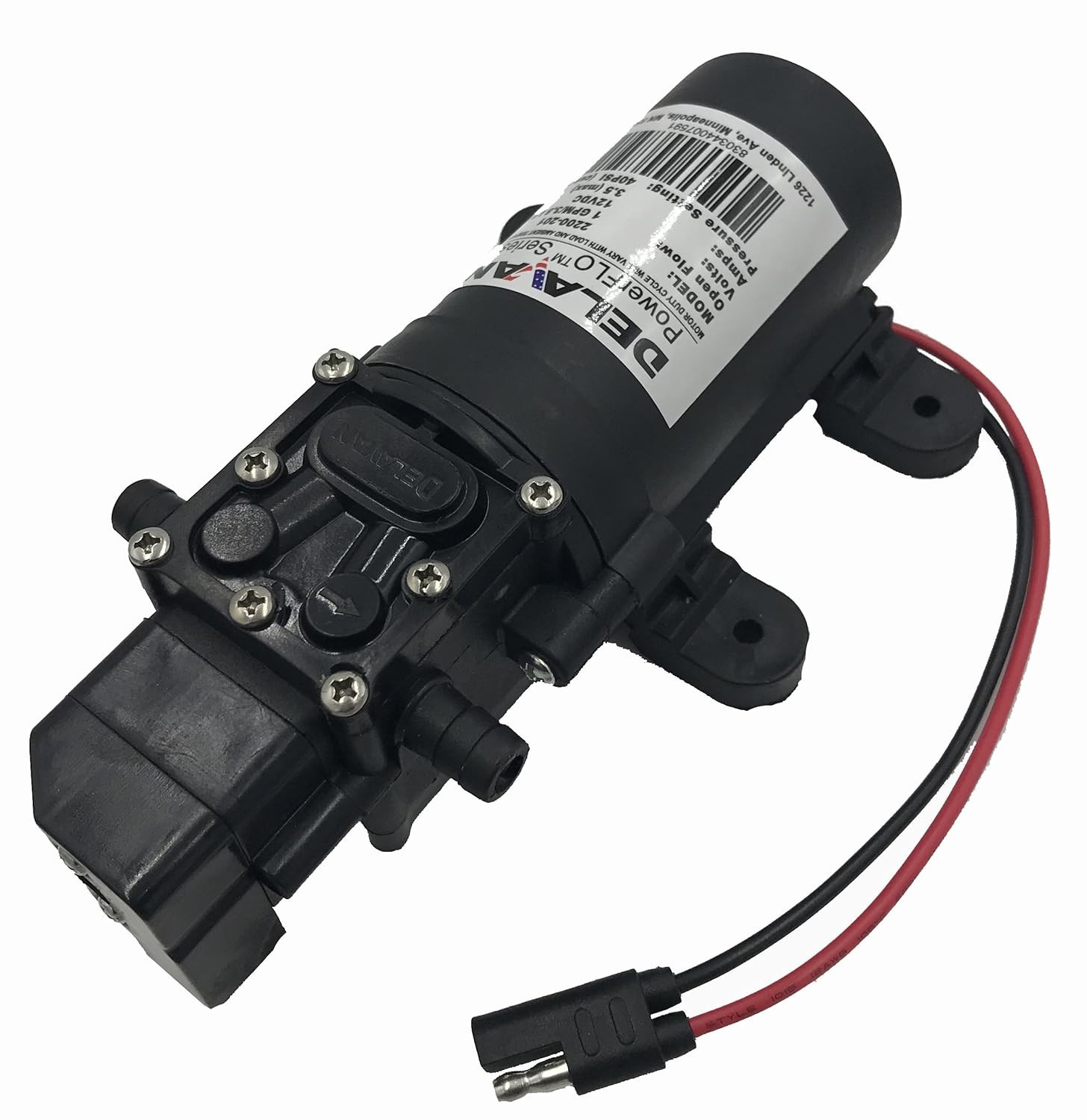 Diaphragm Pump, Polypropylene, Santoprene(R), 12VDC, 1.0 GPM